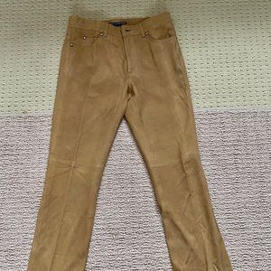 Ralph Lauren SPORT 100% tan suede leather pants -worn once